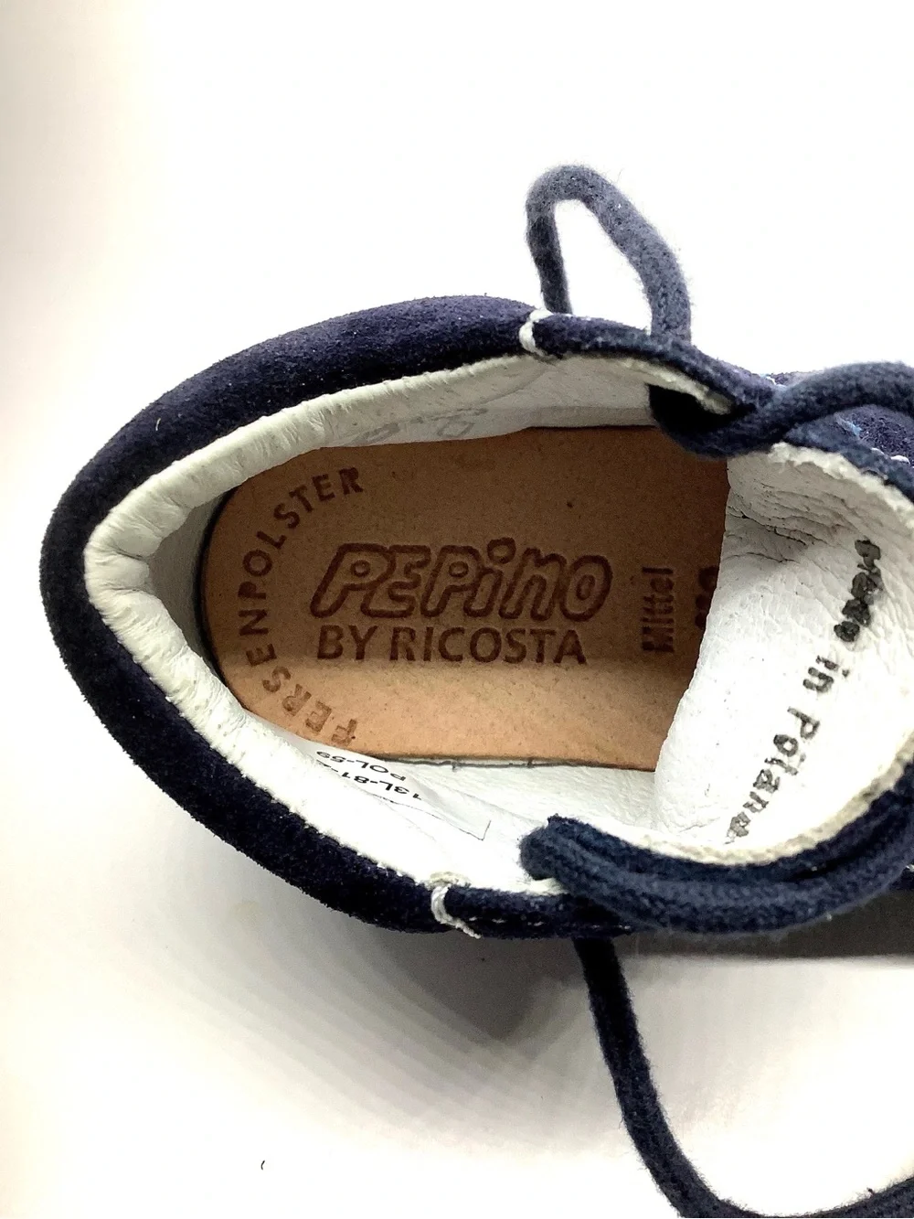 Toddler Navy Suede Lace-Up Shoe by Ricosta. Size 6 euro 22 NWT